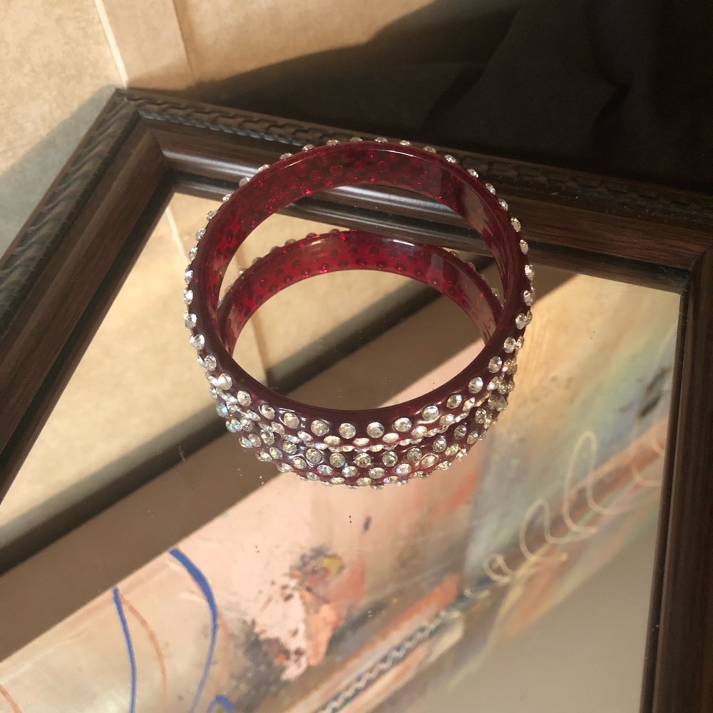 Vintage Rhinestone Red Bracelet